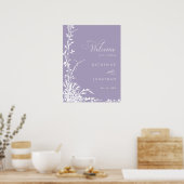 Botanical Arch Garden Lavender Wedding Welcome  Poster (Keuken)