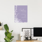 Botanical Arch Garden Lavender Wedding Welcome  Poster (Thuiskantoor)