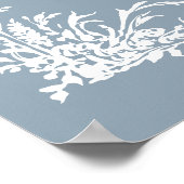 Botanical Arch Garden Wedding Dusty Blue Welcome Poster (Hoek)