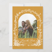 Botanical Arch Garden Wedding Photo Amber Save The Date (Voorkant)