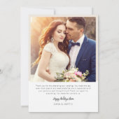 Botanical Arch Holiday Wedding Aankondiging (Achterkant)