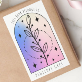 Botanical Arch Hologram Pastelboek Bord Rechthoekige Sticker