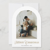 Botanical Arch Photo Merry Christmas Holiday Card Kaart (Voorkant)