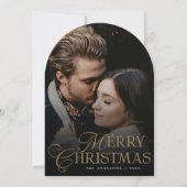 Botanical Arch Photo Red Christmas Holiday Card Kaart (Voorkant)