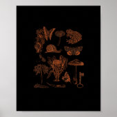 Botanical Art, Frog Fungi Goblincore Aesthetic Cot Poster (Voorkant)