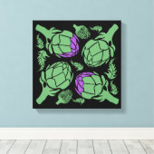Botanical Artichoke Art Home Decor Canvas Afdruk (Insitu (Houten vloer))
