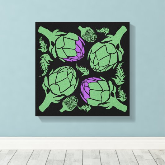 Botanical Artichoke Art Home Decor Canvas Afdruk (Insitu (Houten vloer))
