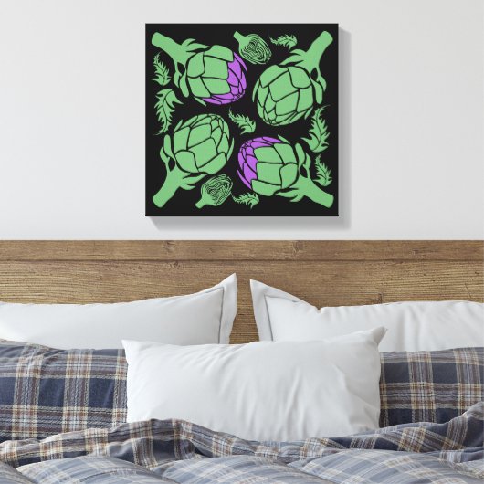Botanical Artichoke Art Home Decor Canvas Afdruk (Insitu (Slaapkamer))