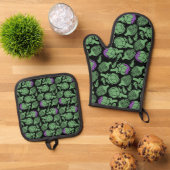 Botanical Artichoke Art Home Decor Ovenwant & Pannenlap Set (Top down)