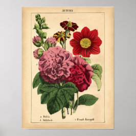  Botanical Autumn Herfst Floral Print, 1860 Poster