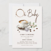 Botanical Baby is Brewing' Coffee Baby Shower Kaart (Voorkant)