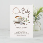 Botanical Baby is Brewing' Coffee Baby Shower Kaart (Staand voorkant)