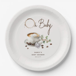 Botanical Baby is Brewing' Koffie Baby Shower Papieren Bordje