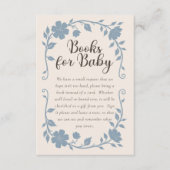 Botanical Baby Shower Book Request Card Blue Sage Informatiekaartje (Voorkant)