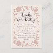 Botanical Baby Shower Book Request Card Blush Informatiekaartje (Voorkant)