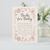 Botanical Baby Shower Book Request Card Blush Informatiekaartje (Staand voorkant)