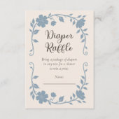 Botanical Baby Shower Diaper Raffle Blue Sage Informatiekaartje (Voorkant)