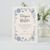 Botanical Baby Shower Diaper Raffle Blue Sage Informatiekaartje (Staand voorkant)