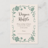 Botanical Baby Shower Diaper Raffle Sage Informatiekaartje (Voorkant)