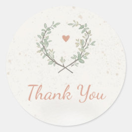 Botanical Baby Shower Favor Tags – Minimal Ronde Sticker