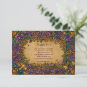 Botanical Baroque Mardi Gras Masquerade Bedankkaart (Staand voorkant)