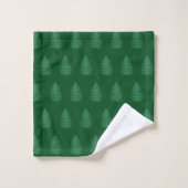 Botanical Beautiful Fern Leaves on Forest Green Bad Handdoek (Wasdoekje)