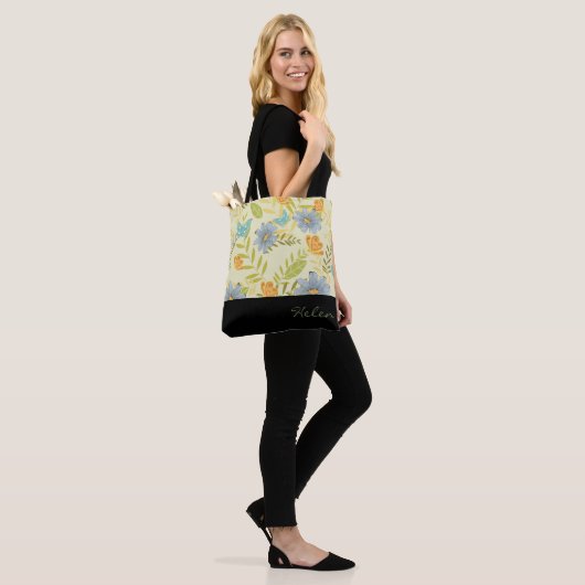 Botanical Beauty gepersonaliseerde designer Canvas Tote Bag (Op model)