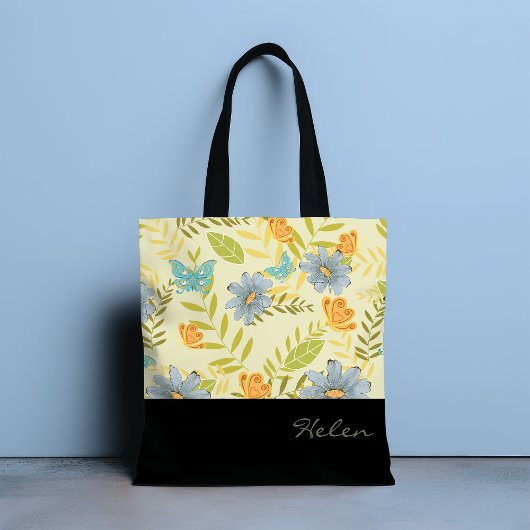 Botanical Beauty gepersonaliseerde designer Canvas Tote Bag