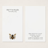 Botanical  Bee Earring Jewelry Display Card Visitekaartje (Voorkant /achterkant)