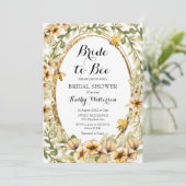 Botanical Bee Vrijgezellenfeest Bride to Bee Kaart (Staand voorkant)