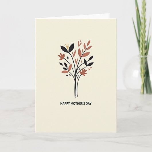 Botanical Beige Pattern Card Kaart (Voorkant)