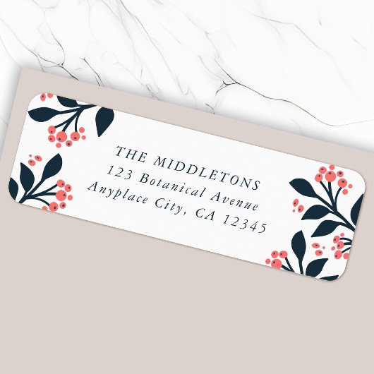 Botanical Berry Address Label | Return Mail Labels