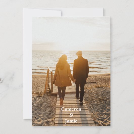 Botanical Bewaar de datum Aztek gouden kleur accen Kaart (Achterkant)