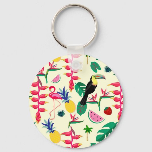 Botanical Birds and Fruit Sleutelhanger (Voorkant)