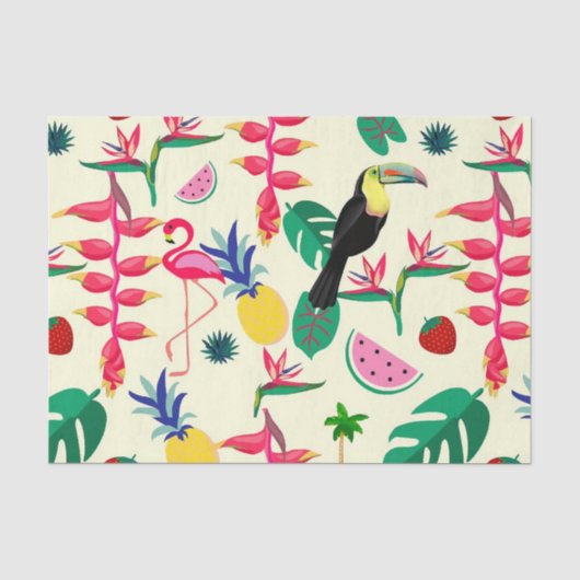 Botanical Birds and Fruit Tissuepapier (Voorkant)