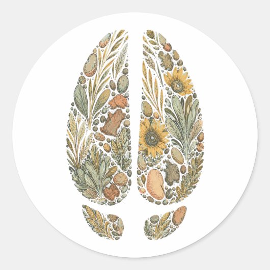 Botanical Bison Hoof Sage Prairie Nature Sticker (Voorkant)