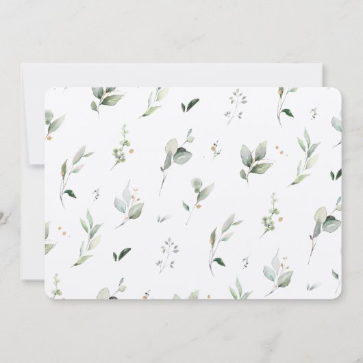 Botanical Bliss Bruiloft Dank u Kaart (Achterkant)