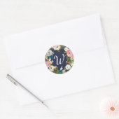 Botanical Bliss Custom Color Monogram Stickers (Envelop)