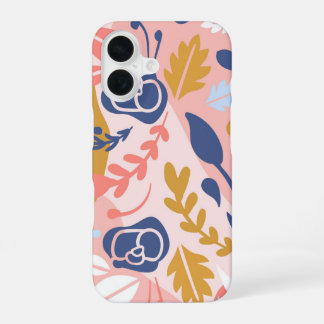 Botanical Bliss Modern Abstract Foliage iPhone 16 Hoesje