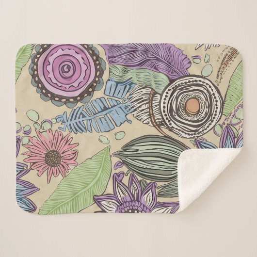 Botanical Bliss Sherpa Deken (Voorkant (horizontaal))