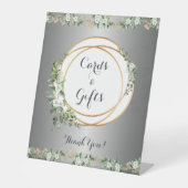 Botanical Bliss Silver-Infused Vrijgezellenfeest Reclamebord Met Voetstuk (Voorkant)