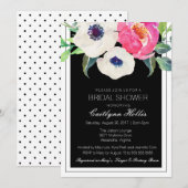 Botanical Bliss Zwart Wit Bloemen Vrijgezellenfees Kaart (Voorkant / Achterkant)