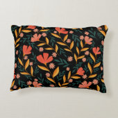 Botanical Bloom Black Pillow Hoesje Accent Kussen (Achterkant)