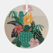 Botanical Blooming: Cactus Art. Glas Ornament (Achterkant)