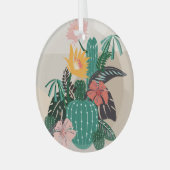 Botanical Blooming: Cactus Art. Glas Ornament (Voorkant links)