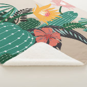 Botanical Blooming: Cactus Art. Sherpa Deken (3/4)