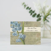 Botanical Blue  Bewaar de datum Aankondigingskaart (Staand voorkant)