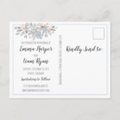 Botanical Blue Bewaar de datum bruiloft Briefkaart (Achterkant)