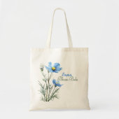 Botanical Blue Floral Custom Name Wildflower Tas (Voorkant)