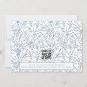 Botanical Blue Line Baby shower Uitnodiging (Achterkant)